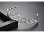 Coroa Tiara Cabelo Noiva Prata Zirconia Princesa Luxo Linda