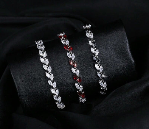 Pulseira Bracelete Prata Com Zircônia Noiva Debutante