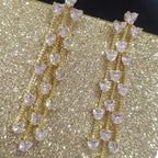 Brinco Noiva Dourado Zirconia Pendurado Debutante Festa Luxo