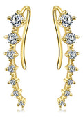 Brinco Ear Cuff Noiva Pedra Zirconia Dourado Debutante Festa