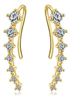 Brinco Ear Cuff Noiva Pedra Zirconia Dourado Debutante Festa