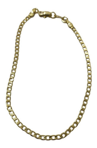 Pulseira Bracelete Dourada F. Ouro 18k Groumet Unissex