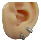 Brinco Argola Pedra De Zircônia Prata 6 Mm Clicker 2 3 Furo