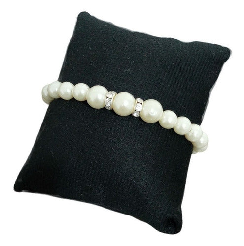 Pulseira Bracelete Strass Perola Debutante Noiva Festa