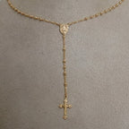 Colar Terço Noiva Dourado Perola Delicado Folheado A Ouro 18