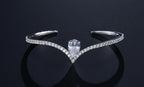 Pulseira Bracelete Prata Com Zircônia Noiva Debutante Gota