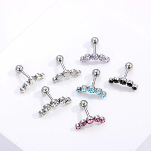Piercing Cluster Para Helix Cartilagem Pedras De Strass