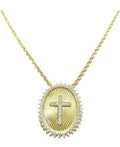 Colar Mandala Cruz Cravejado De Zirconia Dourado F. Ouro 18k
