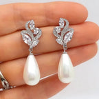 Brinco Pérola E Zirconia Noiva Pequeno Delicado Prata Br-148 Prateado