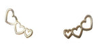 Brinco Ear Cuff  Coração Vazado Dourado Folheado A Ouro 18k