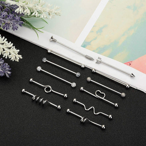 Piercing Transversal Cartilagem Aço Cirúrgico