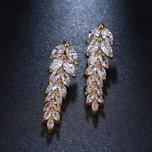 Brinco Noiva Pedra Zirconia Dourado Ou Prata Gota Debutante