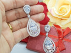 Brinco Noiva Pedra Zirconia Prata Gota Debutante Grande