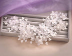 Enfeite Arranjo Tiara Cabelo Noiva Perola Cristal Prata