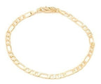 Pulseira Bracelete Masculina Folheada A Ouro 18k Figaro 3x1