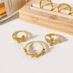 Anel Pedra Zirconia Borboleta Festa Dourado Ajustavel F Ouro