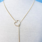 Colar Gravatinha Coração F. Ouro 18k Dourado Semi Joia