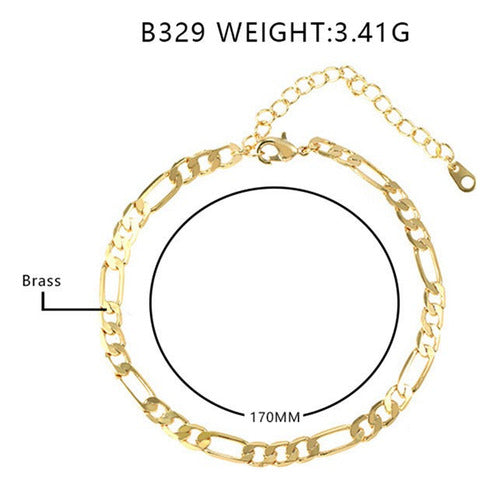 Pulseira Unisex Folheada A Ouro Ou Rodio Semi Joia 4 Mm