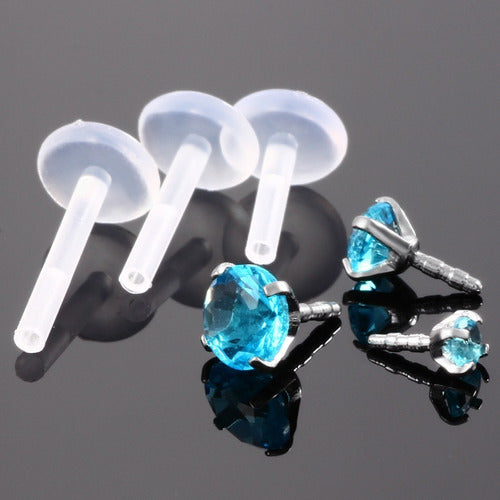 Piercing Tragus Labret Pt De Luz Aço Bioplast Zirconia 3 Mm