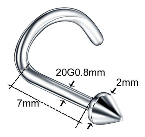Kit 5 Piercing Nariz Nostril Atacado Coração Estrela Lua Bol