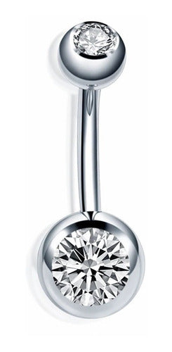 Piercing De Umbigo Com 2 Pedras Titânio Pequeno