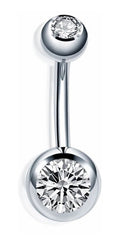 Piercing De Umbigo Com 2 Pedras Titânio Pequeno