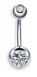 Piercing De Umbigo Com 2 Pedras Titânio Pequeno
