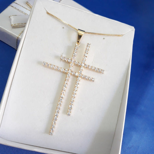 Colar Hashtag Blogueiras Pedra Zirconia Dourada F. Ouro 18k