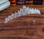 Coroa Tiara Cabelo Noiva Prata Zirconia Princesa Luxo Linda