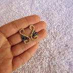 Brinco Dourado Noiva Pedra Zirconia Verde Azul Preto Festa