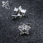Piercing Microdermal Zirconia Pedra Coração Estrela Cruz Flo