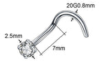 Piercing Nariz Nostril Dourado / Prata Pedra Zirconia 2,5 Mm