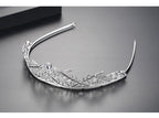 Coroa Tiara Cabelo Noiva Prata Zirconia Princesa Luxo Linda