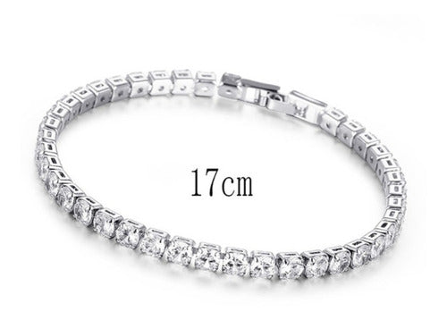 Pulseira Bracelete Prata Com Zircônia Noiva Debutante Barata