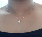 Colar Menina Pedra Zirconia Dourado Folheado A Ouro 18k Semi Joia Com Garantia