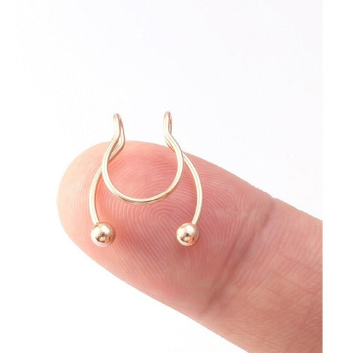 Piercing Nariz Septo Argola Falso Dourado Prata Preto Aço