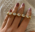 Pulseira Bracelete Dourada Com Zircônia Noiva Debutante Gota