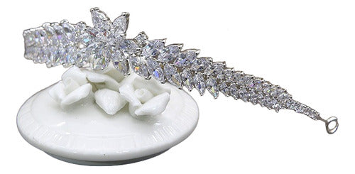 Coroa Tiara Cabelo Noiva Prata Zirconia Debutante Daminha