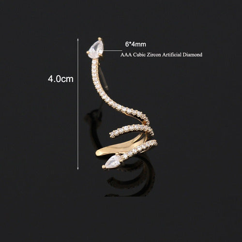 Brinco Ear Cuff Noiva Pedra Zirconia Prata Festa Debutante