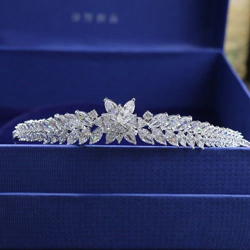 Coroa Tiara Cabelo Noiva Prata Zirconia Debutante Daminha