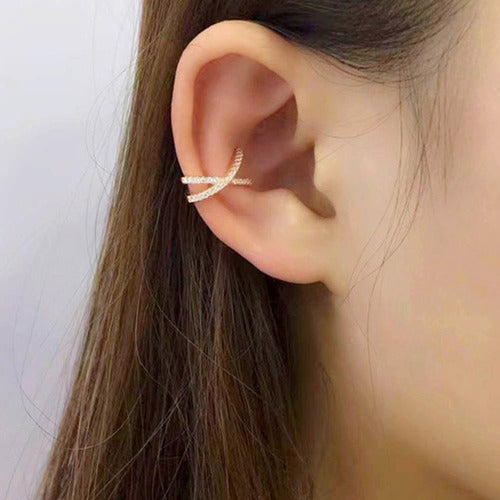 Piercing Argola Falso Fake Dourado Prata Pedra Zirconia