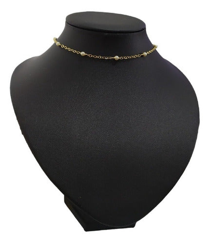Colar Chocker Pérola Noiva Folheado A Ouro 18k Semijoia