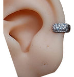 Brinco Argola Pedra Zirconia Prata Rodio Pequeno 6 Mm Largo