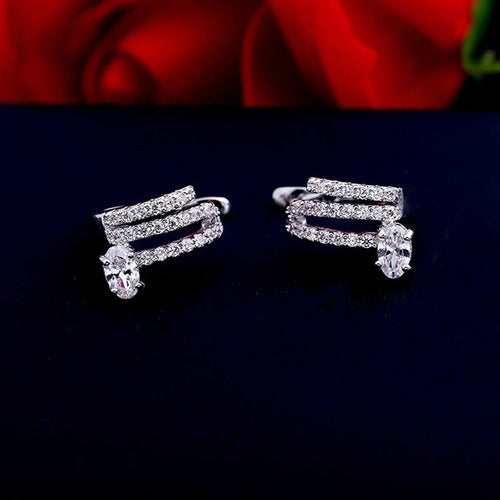 Piercing Argola Falso Fake Pressão Pedra Zircônia Orelha