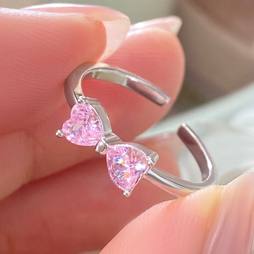 Anel Falange Pedra Zirconia Festa Dourado Coração Delicado