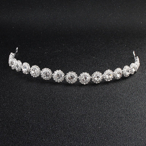 Tiara Enfeite Testeira Cabelo Noiva Dama Prata Strass Barato