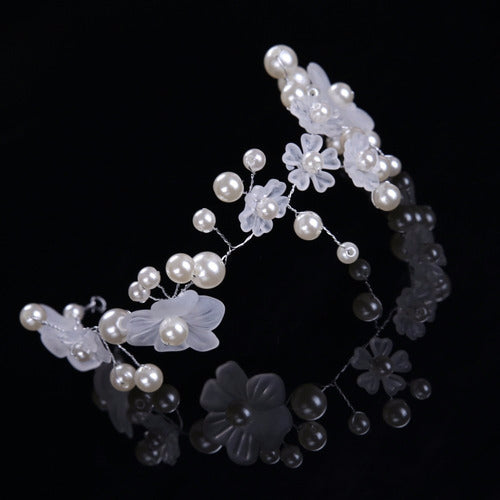 Arranjo Cabelo Flexível Dama Daminha Flores Pérola Noiva