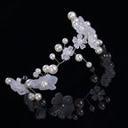 Arranjo Cabelo Flexível Dama Daminha Flores Pérola Noiva