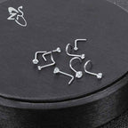 Kit 8 Piercing Nariz Nostril Atacado Pedra Zirconia Pt D Luz