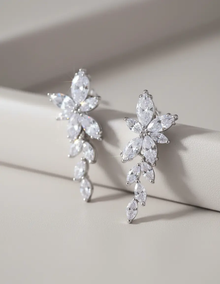Brinco Noiva Pedra Zirconia Prata Festa Debutante Delicado